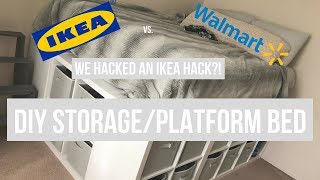 IKEA Hack Platform Bed DIY Turned WALMART Hack