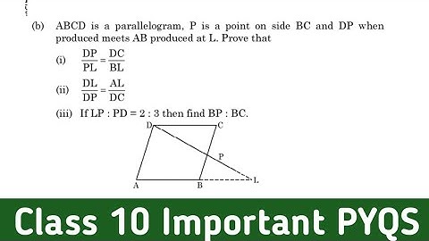 ABCD is a parallelogram P is the point on the side BC and DP when produced meets AB produced at L