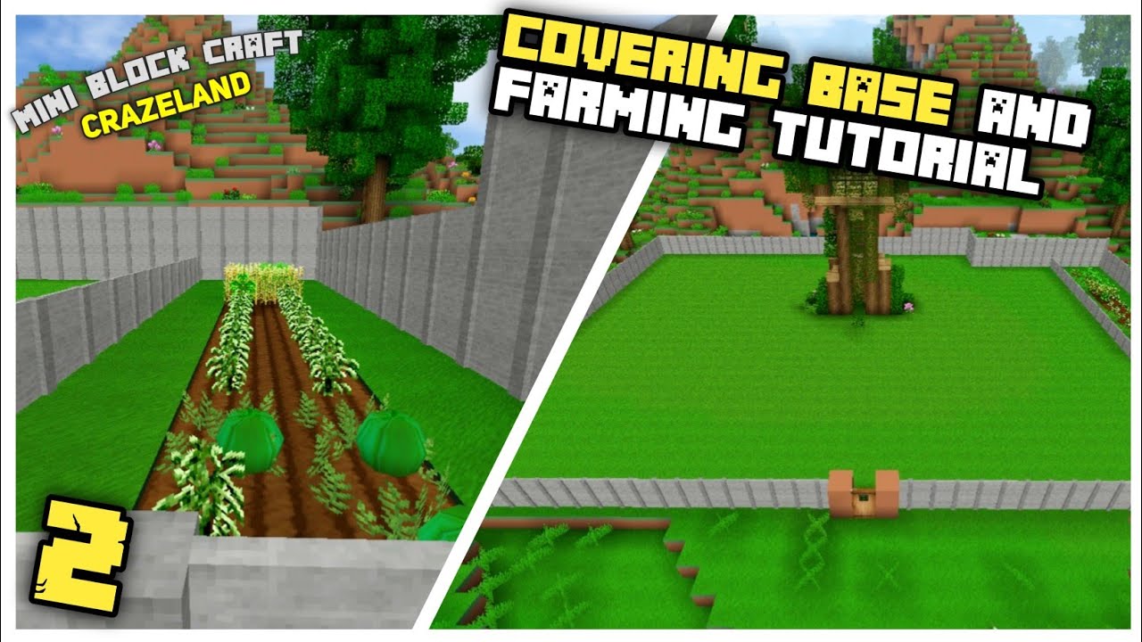 Farming tutorial in mini block craft survival || Crazeland ep - 2 - YouTube