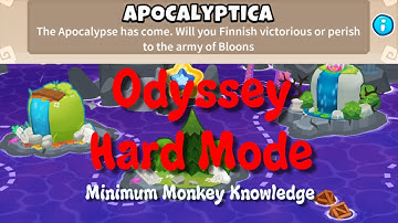 BTD6 Odyssey - Hard Mode Tutorial / Guide (Apocalyptica) - Minimum Monkey Knowledge + No Abilities