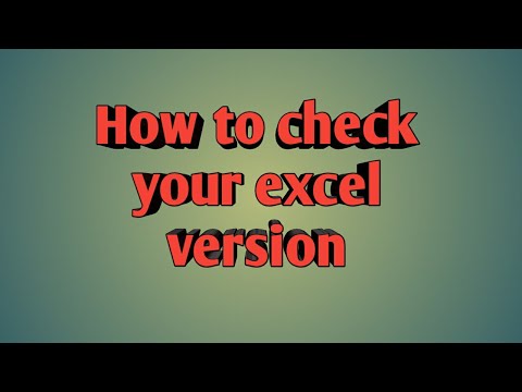 How to check your excel version