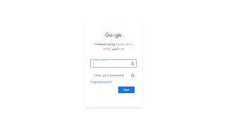 Form login ala google menggunakan Tailwindcss,Html dan CSS