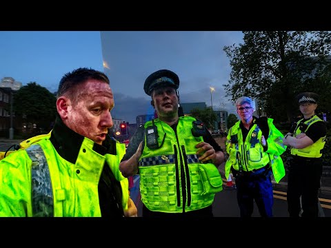 GET THAT CAMERA OUT OF MY FACE!!!! PCSO DOESN'T KNOW WHAT'S GOING ON!!!! - Leeds City Centre Crash