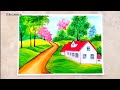 Water colour Easy Village Scenery painting || Scenery tutorial