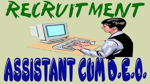 |RECRUITMENT| OF |ASSISTANT| CUM |DATA ENTRY OPERATOR|