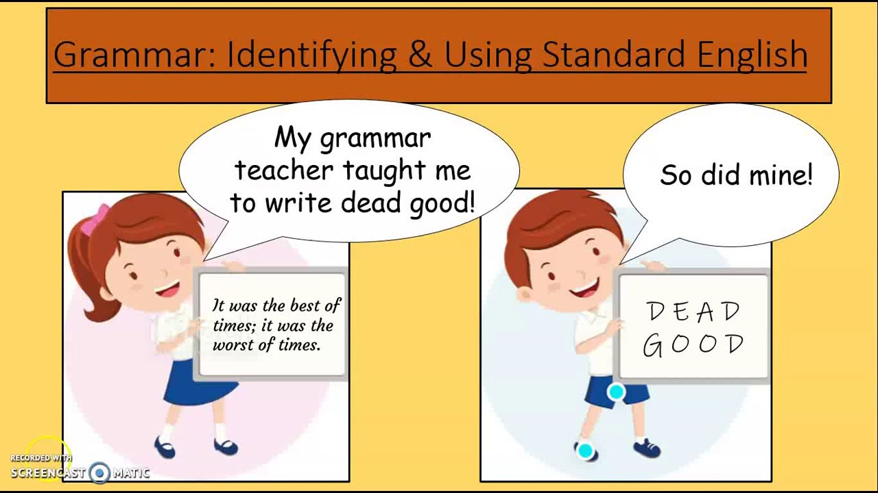 Grammar Identifying Standard Non Standard English YouTube