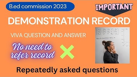 Viva question and answer |TNTEU | DEMONSTRATION RECORD | 3rd semester | b.ed commission 2023 | tamil