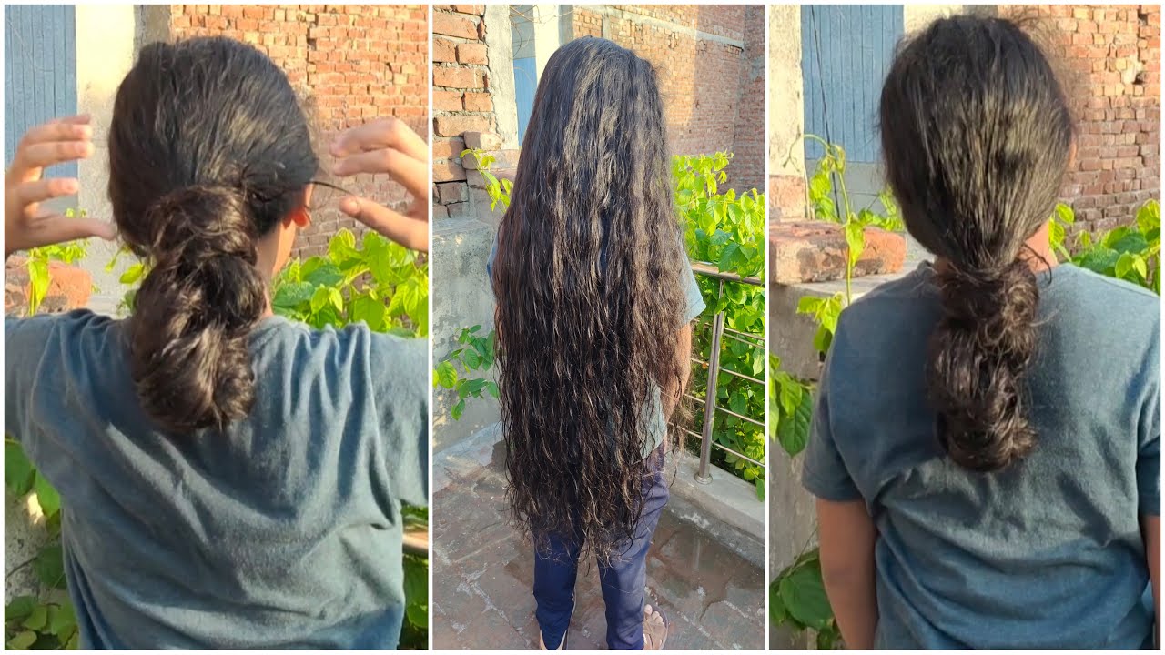 Extreme Long wet hair bun drop and playing/ Beautiful Long and thick