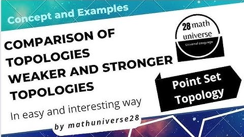 Comparison of Topologies Concept and Examples | Weaker and Stronger Topologies | 8| Msc Math | #math