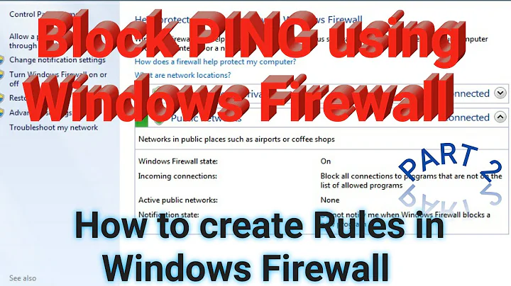 How to Create Firewall Rules in the Windows Firewall | Block incoming ping using windows firewall