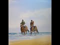 Horses on the beach.  Acrylic.