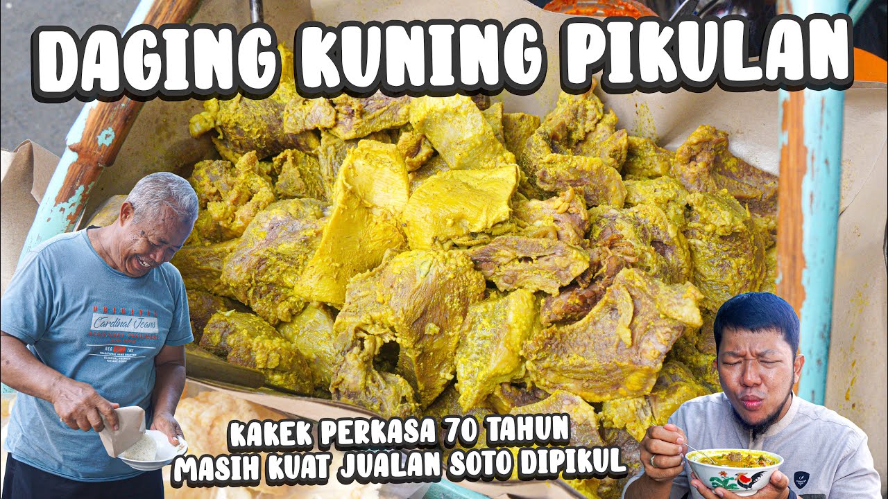 KAKEK PERKASA UMUR 70 TAHUN JUALAN SOTO KUNING DI PIKUL JALAN 6 KM SETIAP HARI !!!