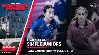 GUO ZENG Nina vs PUJOL Elise | 1/4 | FRANCE JUNIORS 2024