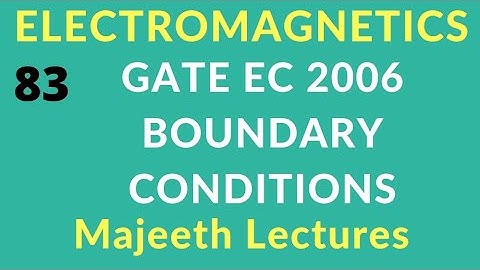 GATE 2006 EC Electromagnetics Boundary conditions
