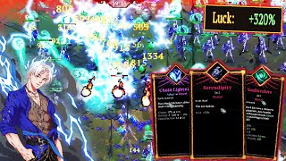 Insane Chain Lightning + Soulstealer 320% Luck Nixi in Death Must Die