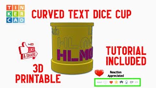 Create a Dice Cup with Custom Curved Text Master Tinkercad in Minutes screenshot 4
