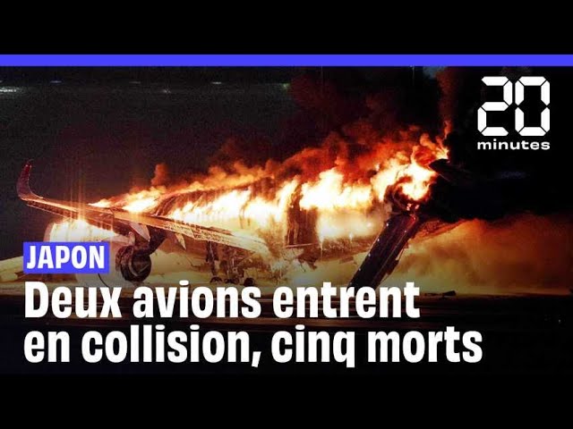 Japon: les images impressionnantes de l'avion de ligne en flammes sur le  tarmac de l'aéroport de Tokyo-Haneda