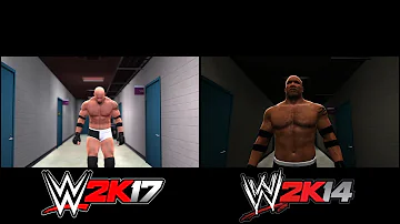 WWE 2K17 (PS3) VS WWE 2K14 - Goldberg Entrance Side by Side Comparison