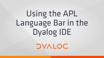 Using the APL Language Bar in the Dyalog IDE
