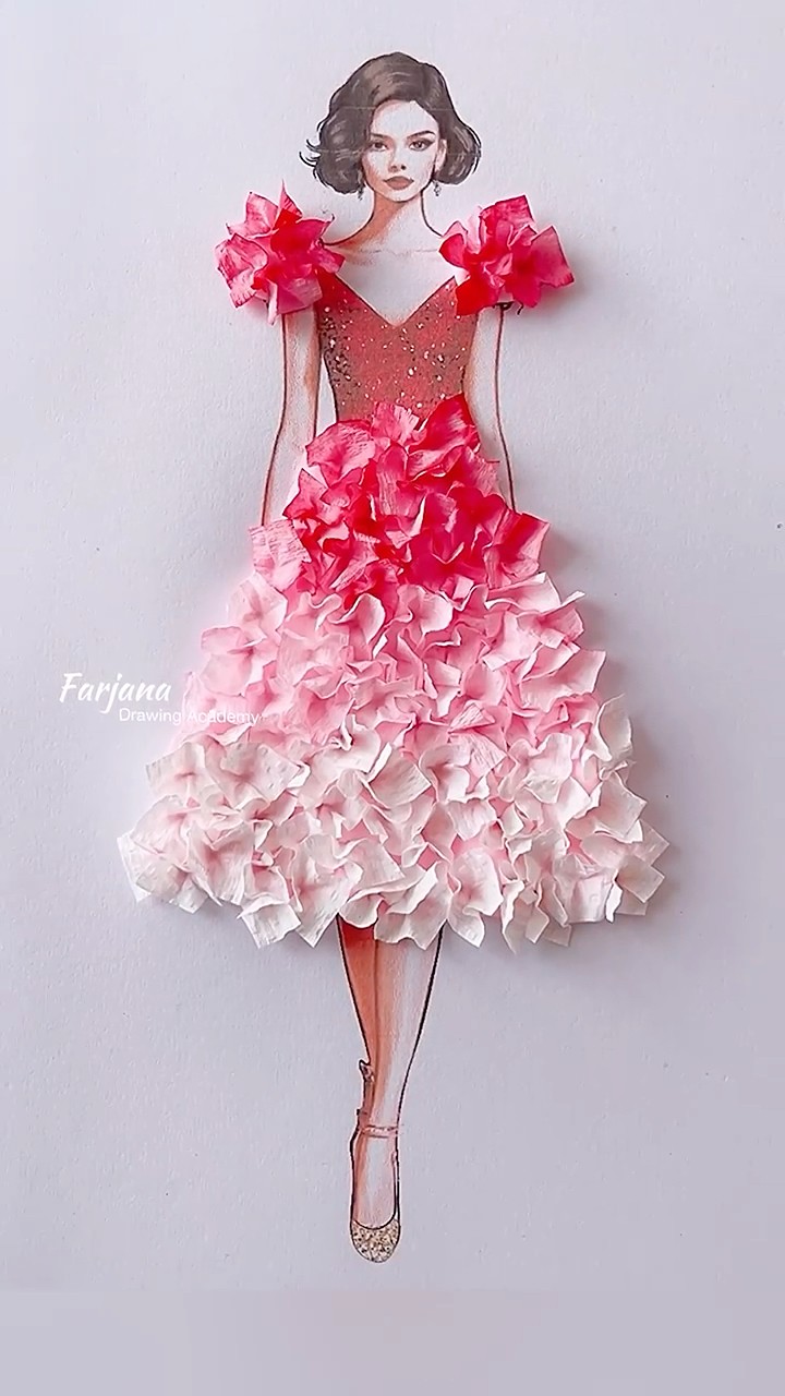 Satisfying Creative Art / Dress Design #art #painting #shorts