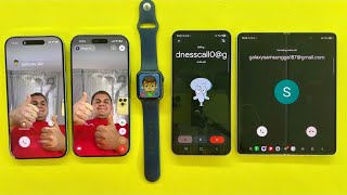 Incoming Outgoing Call FaceTime+Google MEET on Two iPhone Air &amp; AppleWatch 2 Vs Samsung Z Fold3/ A55