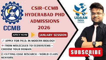 CSIR CCMB Hyderabad PhD Admission 2026 | Life Sciences | Complete Details | Apply Now!