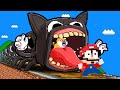 Mario's Battle Mayhem: What if Mario, Toki Dog vs CARTOON TRAIN EATER  | Game Animation