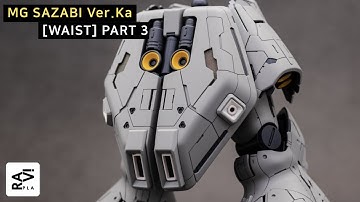Gunpla Custom Build / SAZABI Ver.Ka WAIST Part 03 - Panel line scribing