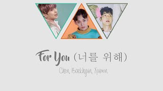 Video thumbnail of "For You (너를 위해) - Chen, Baekhyun, Xiumin [HAN/ROM/ENG COLOR CODED LYRICS]"