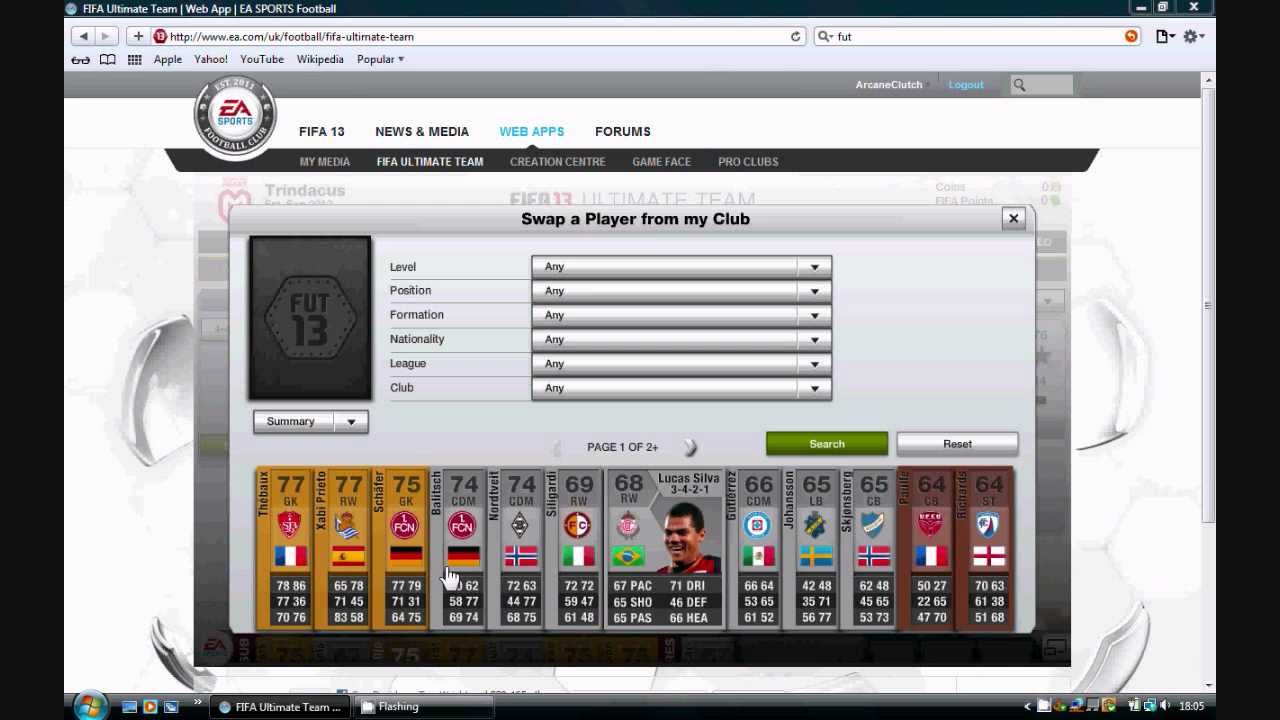 Fifa Ultimate Team Web App - YouTube