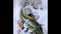Sketsa Tato Ikan Koi