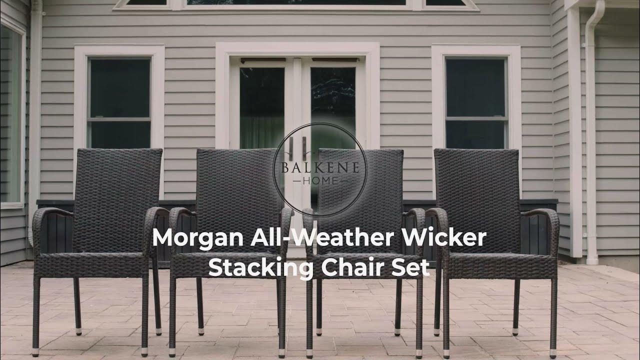 Wicker Outdoor Stacking Chairs in Mocha from Balkene Home Items 62664 + 63166 YouTube