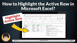 How to Highlight the Active Row in Microsoft Excel | Automatically Highlight Active Row in Excel Net Worth