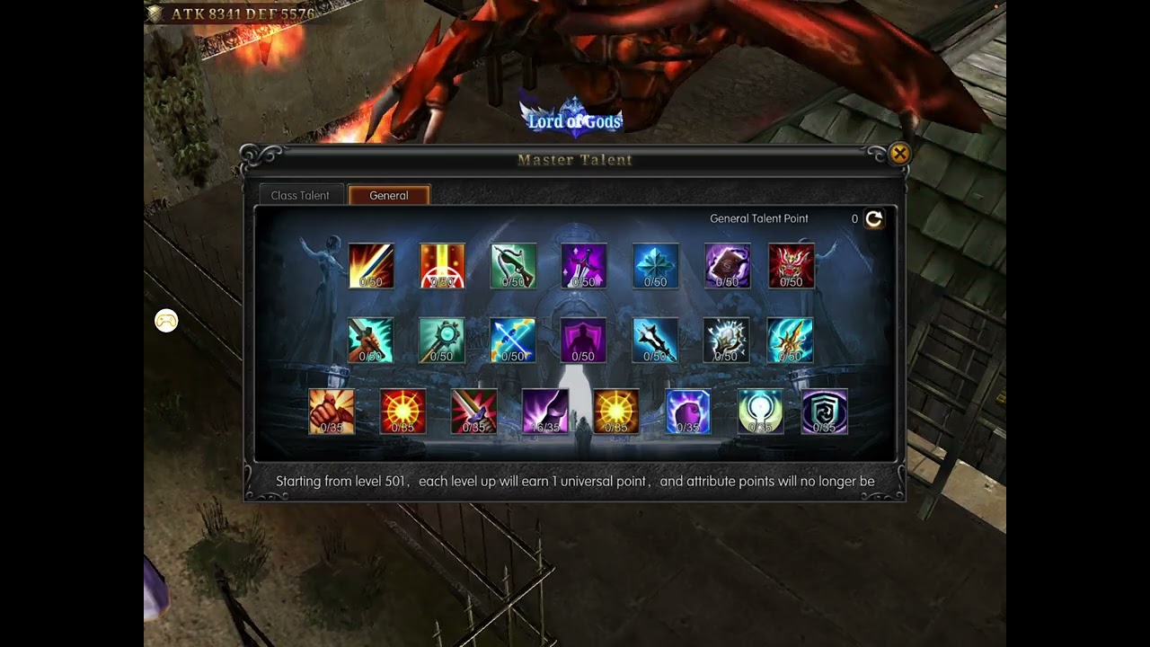 Cambio de clase DL a GL MU IMMORTAL DESPUÉS ACOMODÉ LOS PUNTOS DE LOS TALENTOS 