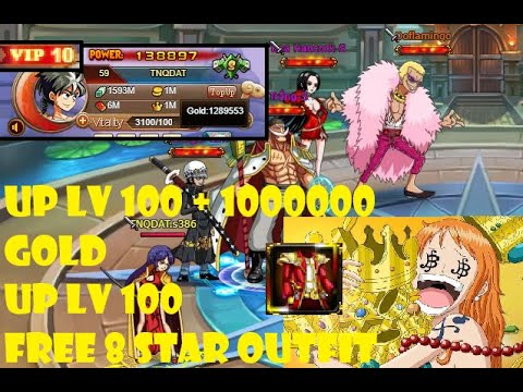 Anime Pirate - One Piece Hack Sever] Free Vip 10, Lv up to 100; 1,000,000  Gold, Free Outfit 8 Stars 