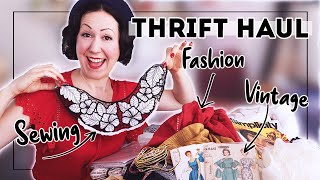 THRIFT HAUL! What treasures did I thrift the last few months Sewing supplies, fashion & vintage! Update