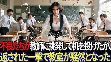 不良生徒が新任女教師に机を投げつけた――一撃で真っ二つ、正体知り全員震えた。｜衝撃実話 モチベーション動画