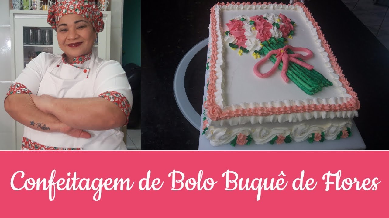 CONFEITAGEM DE BOLO BUQUÊ DE FLORES