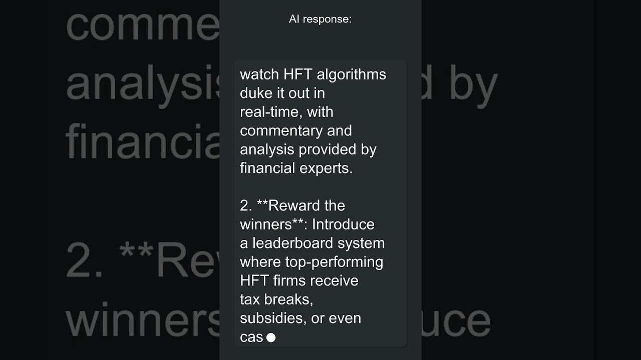 AI On: Should high-frequency trading be allowed 