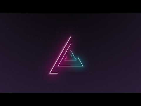 Background for lyrics | Loop | Retro - Neon triangles in a star sky 4K