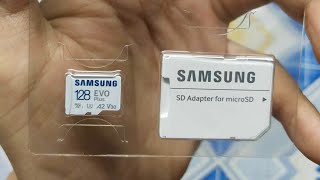 SAMSUNG EVO Plus 128GB MicroSDXC Card ∆2 V30 with SD Adapter and 5G Network SIM Card - Unboxing 2024