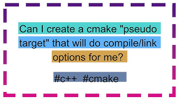 Can I create a cmake "pseudo target" that will do compile/link options for me?