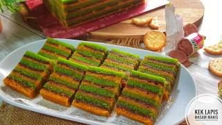 Kek Lapis Masam Manis Kukus Lembap dan Tidak Terlalu Manis