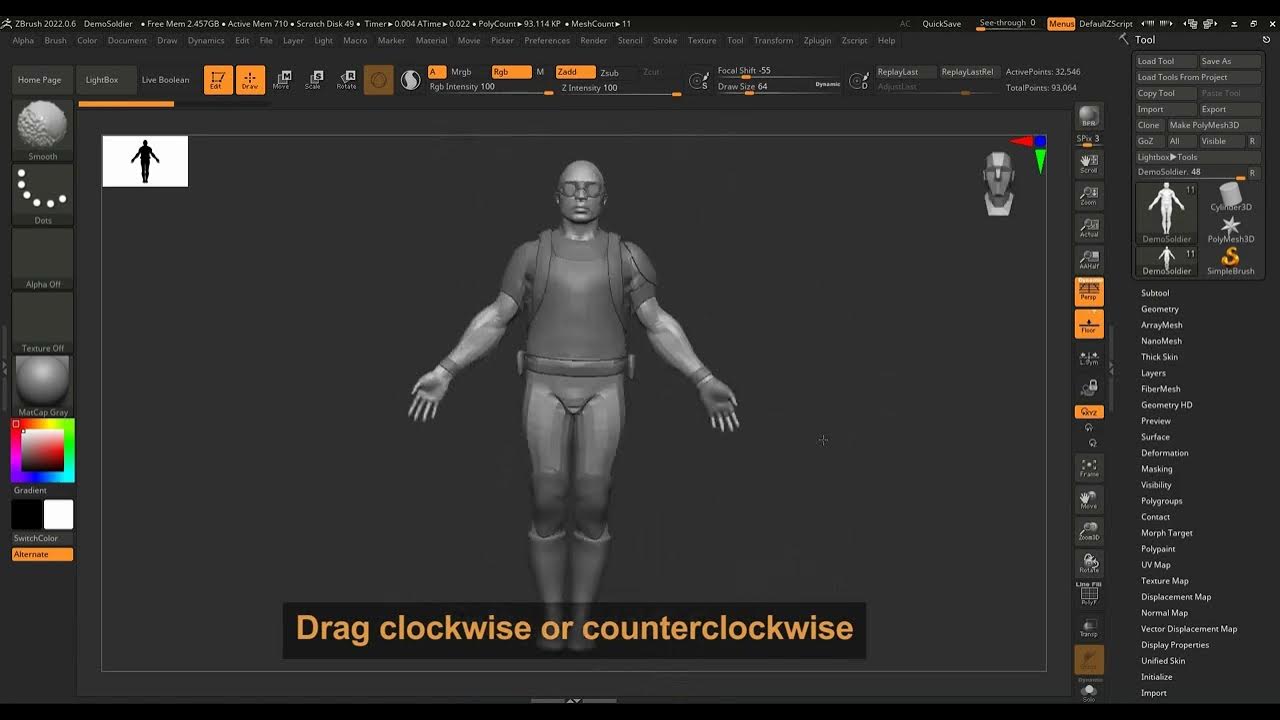 Rotate the Canvas (Roll) ZBrush YouTube