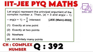 Let arg(z) represent the principal argument of the complex number z. Then, |z| = 3 and arg (z - 1)
