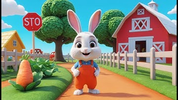 Bunny Guards the Carrot Crossing 🐰🥕🚦 | 3D Animated Nursery Rhyme for Kids