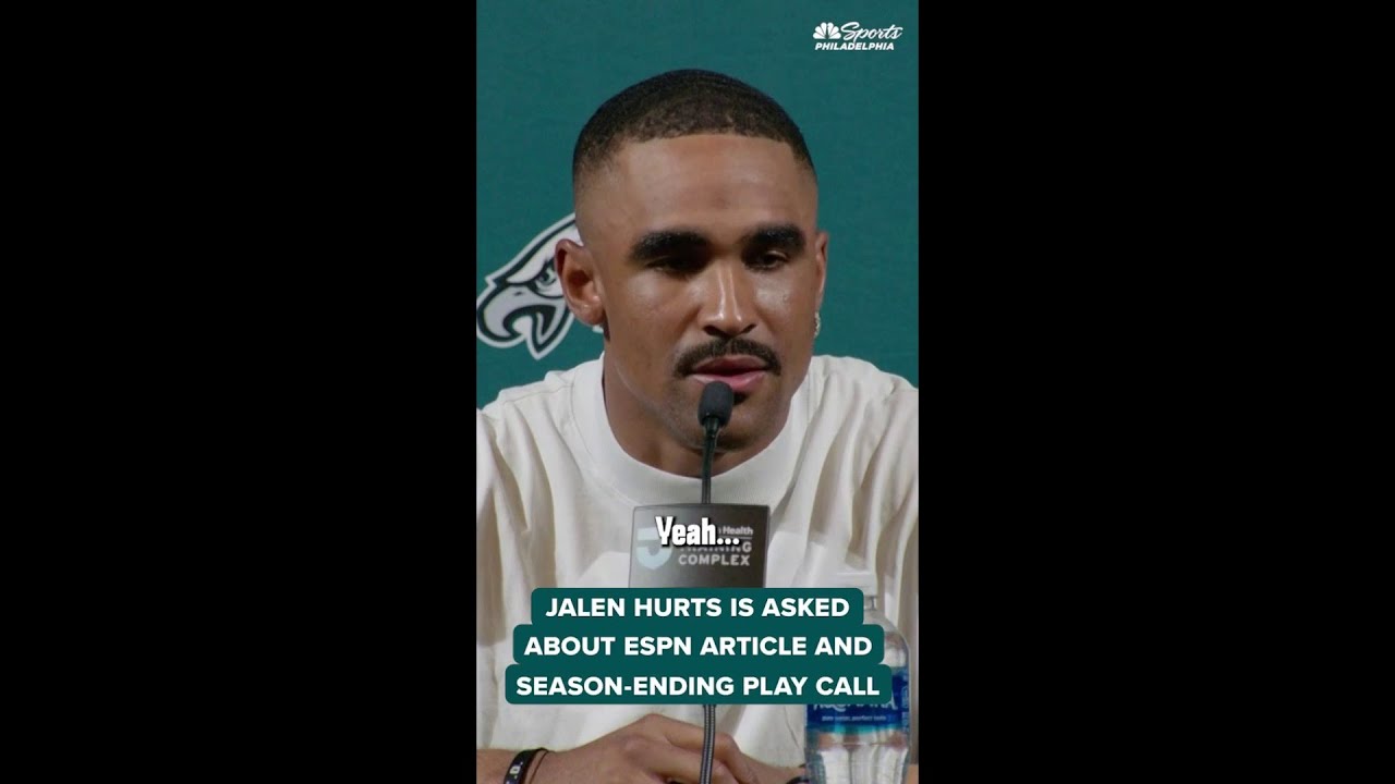Jalen Hurts was asked directly if he called for the now infamous '4 verticals' play that ended 2025
