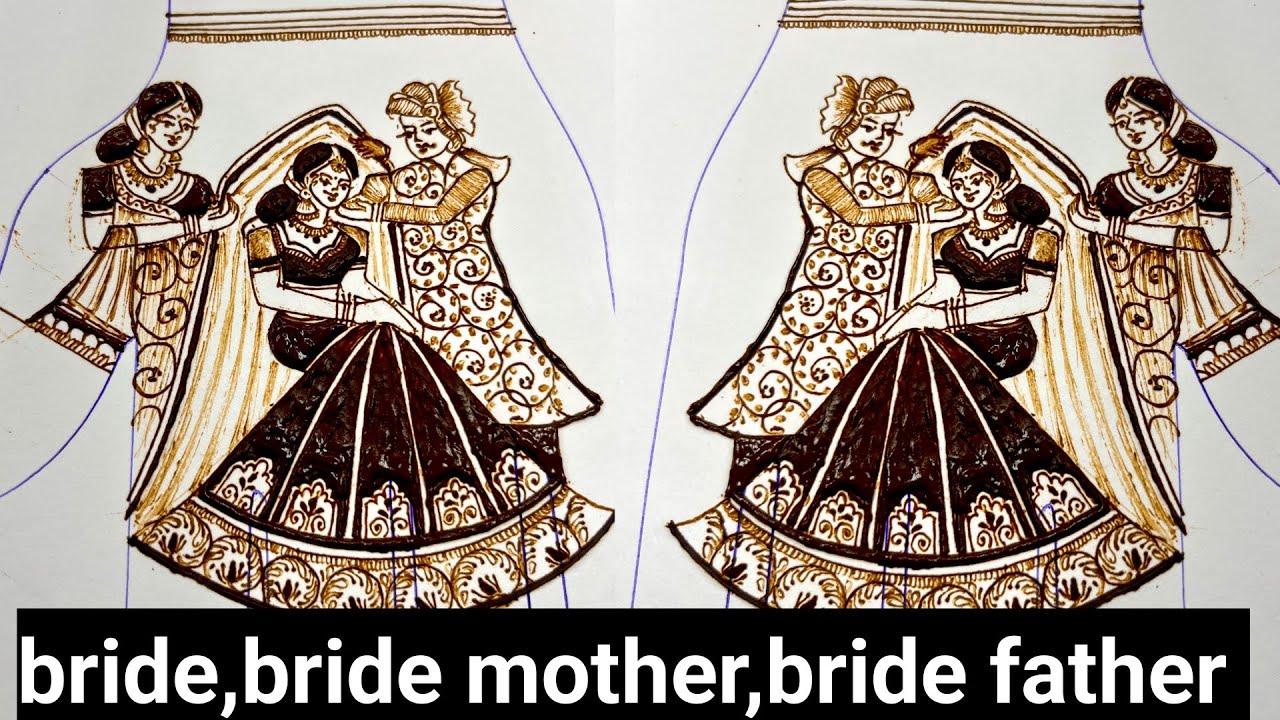 Bride, bride mother, bride father kaise banaye/mehandi me face banana shikhe/mehandi class 