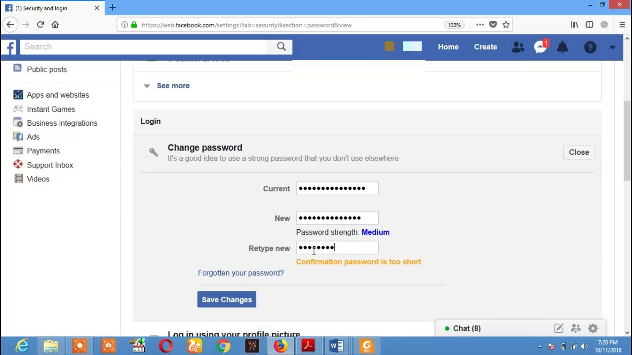 How to Change Facebook Password YouTube