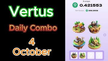Vertus Combo Cards Today 4 October ⭐️Vertus Daily Combo⭐️Vertus Combo Cards⭐️Vertus Combo​